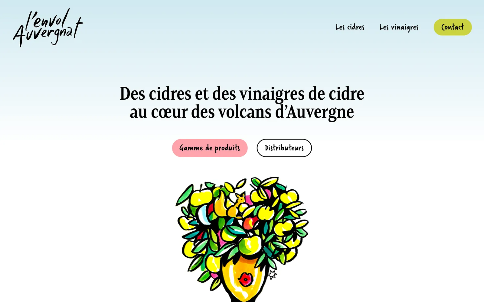 Page d'accueil du site L'Envol Auvergnat, capturée sur ordinateur
