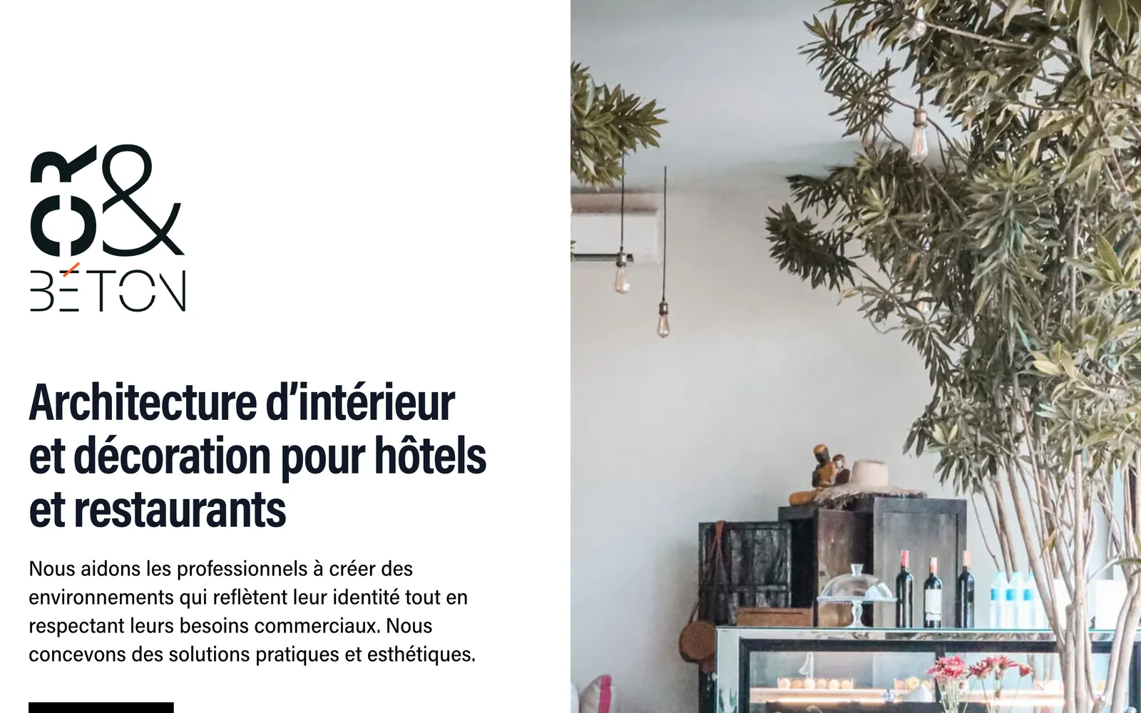 Page d'accueil du site Or et Béton, capturée sur ordinateur